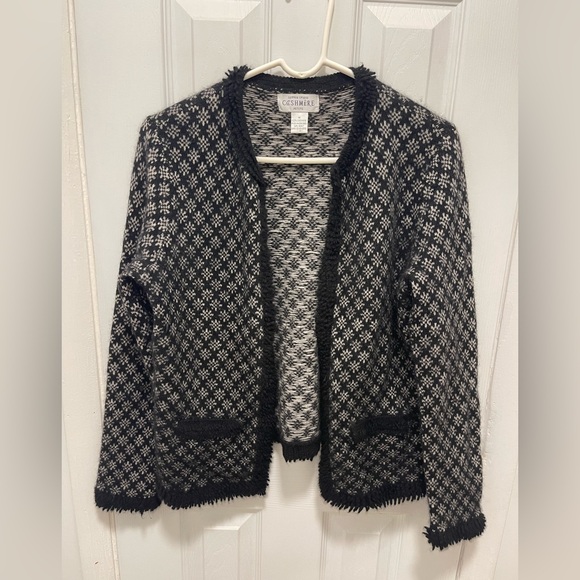Sutton Studio Black and White Cardigan - Picture 1 of 7